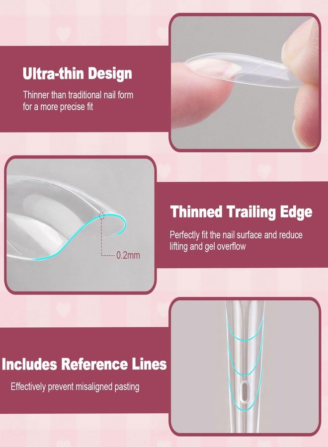 Plman 240 PCS Sandwich Nail Dual Forms, Nail Extension Kit for Beginner & Professional, 14 Sizes Dual Form for Polygel and Builder Gel, Salon and Home DIY Nail Art Tools (Trapezoidal) - Image 3